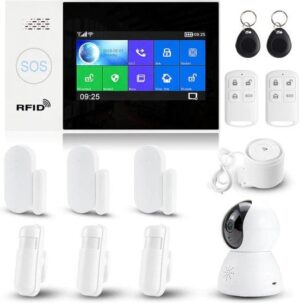 Larmsystem - med Siren - Smart Home - Security System - Wireless - WiFi Alarm - Smart Alarm - LCD Screen - Incl. RFID -taggar