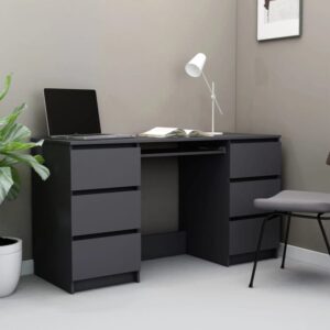 Skrivebord grå 140x50x77 cm sponplate