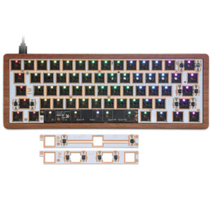 [Träfodralversion] Geek Customized GK61X GK61XS Keyboard Kit RGB Wired Bluetooth Dual Mode Hot Swappable 60% PCB Mountin