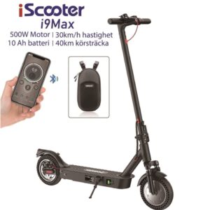 iScooter i9max Elscooter 500W Motor 36V 10Ah Litiumbatteri 40km Max Räckvidd 35km/h Hastighet Elscooter