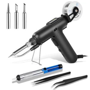 80W Automatisk Lödkolv Kit 110V 220V med Keramisk Värmare Snabb Uppvärmning Lödlampa för Elektronikreparation och DIY-pr