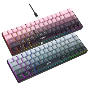 HXSJ 68 tangenter Kabel Gaming Tangentbord Gradient Färg RGB Bakgrundsbelyst Kontor Membran tangentbord USB Tangentbord