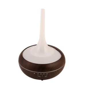 Luftfuktare trä LED-lampa, Mörkt trä 240 ml