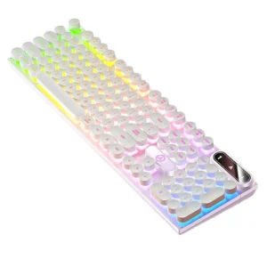 YINDIAO K600 104 Tangentbord Med Kabel Gaming Tangentbord Punk Design Mekanisk Känsla Tangentkåpor RGB Ljus USB E-sports