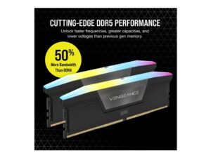 CORSAIR Vengeance RGB - DDR5 - sats - 32 GB: 2 x 16 GB - DIMM 288-pin - 6000 MT/s / PC5-48000 - CL36 - svart