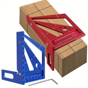 JIGHOLE 3D Multivinkel Mätritare Kvadratisk gradskiva MM/Tum Metric Imperial Hållbar Aluminiumlegering T-Typ Triangel-Sk