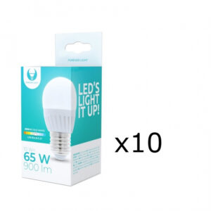 LED-Lampa E27, G45, 10W, 230V, 6000K, Keramisk 10-pack, Kallvit
