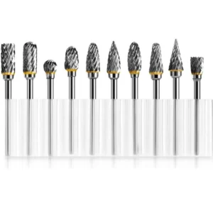 Nya 10 st 1/8" Skaft Wolframkarbid Fräsverktyg Rotary Tool Burr Dubbel Diamond Cutting Rotary Dremel Verktyg Elektrisk S