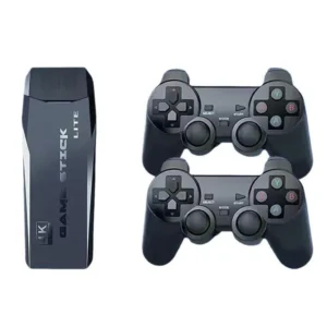 128G TV-spelsticka Kit Med 40000+ Spel 4K HD Retro TV Spelkonsole Trådlös 2.4GHz Kontroller Stödjer HD Utgång PS1 MAME M