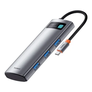 Baseus 7-i-1 Typ-C-dockningsstation med USB3.0*3 / PD100W Typ-C / 4K@60Hz HD / SD&TF-kortläsarplats för laptop PC-dator
