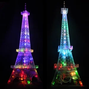 DIY Eiffel Tower Elektronisk Kit Bluetooth LED USB Ljudförstärkare Flerfärgade Ljus Enkel Montering Kompatibel med Andro