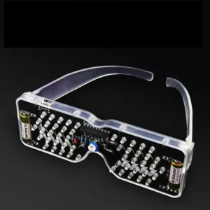 DIY-kit LED-ljusemitterande glasögon gör-kit röstaktiverad ljusdiod blinkande ljuselektronisk lödsats
