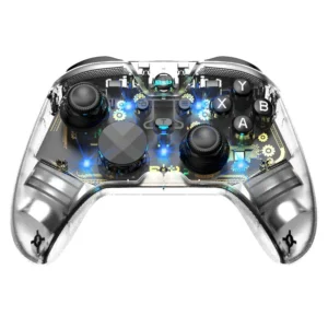 G6 Pro Trådlös bluetooth Transparent Spelkontroll med Hall Trigger Kolfilm Joystick RGB Belysning Sexaxlad Gyro Vibratio