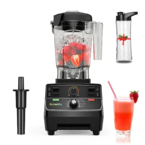 [EU Direkt] Biolomix T5300 BPA-fri 2L burk 2200W Professionell Smart Timer Förprogrammerad Mixer Juicer Matberedare Is S