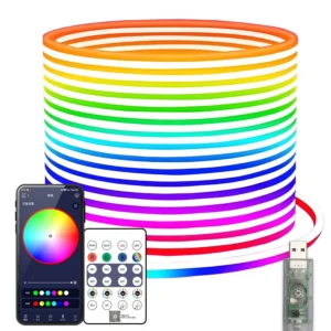 Elfeland 1~5m RGB LED Neonlampa USB 5V Musik Sync IP65 Vattentät DIY Dekorativ belysning för inomhus- och utomhuspartyns