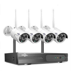 Hiseeu WK-4HB615 4CH 5MP Trådlöst säkerhetskamerasystem H.265 Människodetektion 360° Nattseende IP66 Vattentålig 2.4G Wi