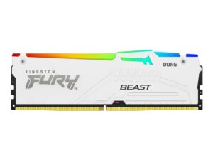 Kingston FURY Beast RGB - DDR5 - modul - 32 GB - DIMM 288-pin - 6000 MHz / PC5-48000 - CL30 - 1.4 V - ej buffrad - on-die ECC - vit