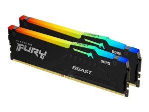 Kingston FURY Beast RGB - DDR5 - sats - 16 GB: 2 x 8 GB - DIMM 288-pin - 6000 MHz / PC5-48000 - CL30 - 1.4 V - ej buffrad - on-die ECC - svart