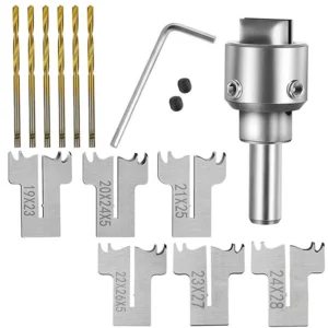 16 stycken träpärlor borrbitsset,trä tjock ring gör och träbearbetning fräs för att göra träringar och smycken