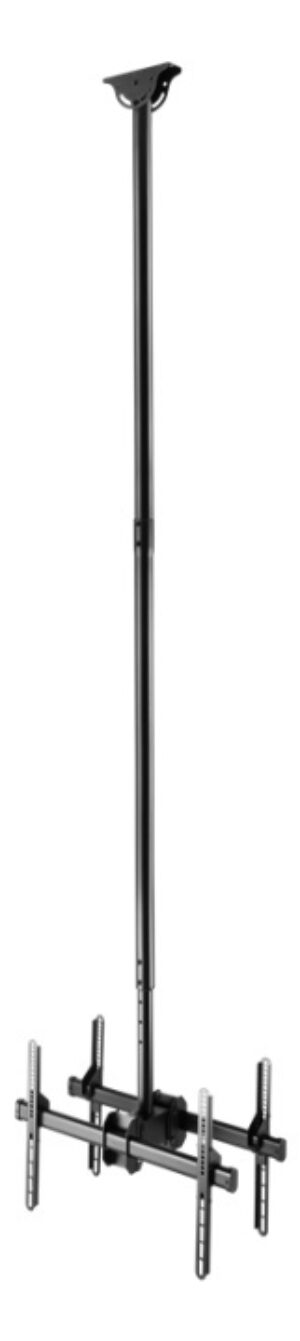 DELTACO Office Telescopic Double TV Ceiling,2500mm-3000mm,45kg,37"-70