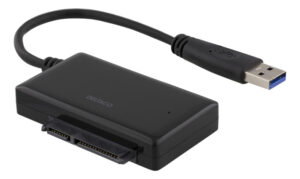 DELTACO USB 3.0 till SATA 6Gb/s adapter, för 2,5" hårddiskar, svart