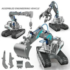 DIY vetenskap och utbildning monteringsengineeringsteam hydrauliska kraftbandgrävmaskin bulldozer pussel STEM-leksaker