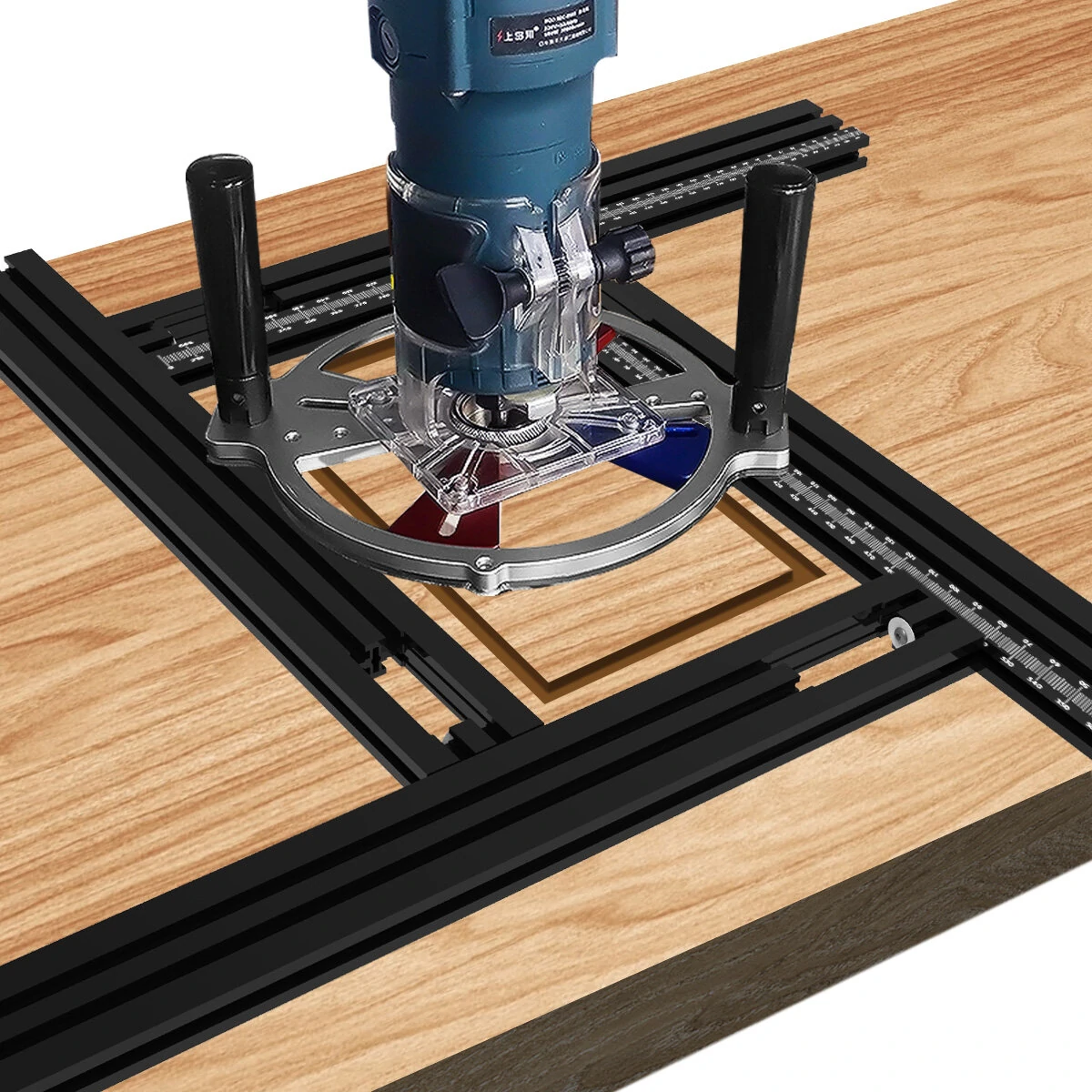 ENJOYWOOD Trimming Machine Fräsning Spår Gravering Guide Rail Multifunktionell Justerbar Bakkontroll Hjälp Guide Bracket ENJOYWOOD Trimming Machine Fräsning Spår Gravering Guide Rail Multifunktionell Justerbar Bakkontroll Hjälp Guide Bracket