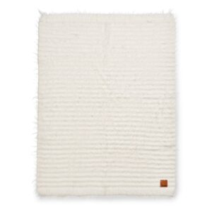 Elodie Furry Knit Blanket Vanilla White