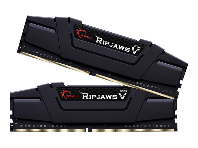 G.Skill Ripjaws V - DDR4 - sats - 16 GB: 2 x 8 GB - DIMM 288-pin - 3200 MT/s / PC4-25600 - CL16 - 1.35 V - ej buffrad - icke ECC - classic black G.Skill Ripjaws V - DDR4 - sats - 16 GB: 2 x 8 GB - DIMM 288-pin - 3200 MT/s / PC4-25600 - CL16 - 1.35 V - ej buffrad - icke ECC - classic black