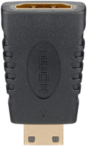 Goobay HDMI™-adapter, Guldpläterad (4K @ 60 Hz) HDMI™-uttag (typ A) > HDMI™-minikontakt (typ C)