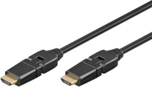 Goobay Höghastighets-HDMI™-kabel 360° med Ethernet HDMI™-kontakt (typ A) > HDMI™-kontakt (typ A) 360° roterbar, 3 m