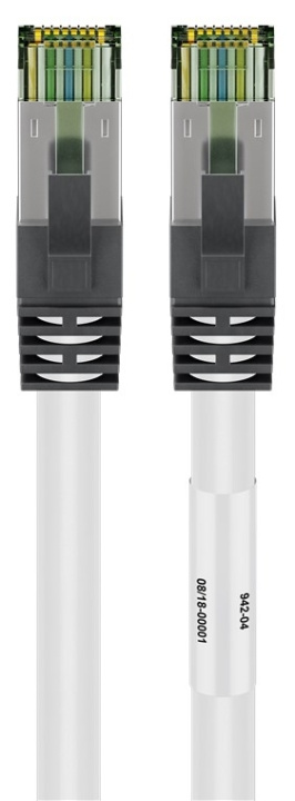 Goobay RJ45 (CAT 6A, 500 MHz) patchkabel med CAT 8.1 S/FTP rå kabel, vit 99,9 % syrefri kopparledare (OFC), AWG 24, halogenfri kabelhölje (LSZH), 15 m Goobay RJ45 (CAT 6A, 500 MHz) patchkabel med CAT 8.1 S/FTP rå kabel, vit 99,9 % syrefri kopparledare (OFC), AWG 24, halogenfri kabelhölje (LSZH), 15 m