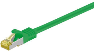 Goobay RJ45 patchkabel S/FTP (PiMF), 500 MHz, med CAT 7 råkabel, grön, 5 m LSZH halogenfri kabelhölje, koppar, RJ45-kontakt (CAT 6A)