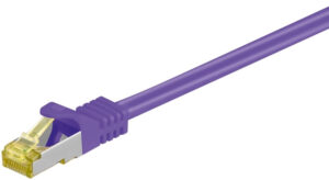 Goobay RJ45 patchkabel S/FTP (PiMF), 500 MHz, med CAT 7 råkabel, violett, 10 m LSZH halogenfri kabelhölje, koppar, RJ45-kontakt (CAT 6A)