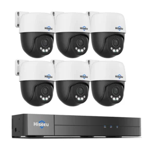 Hiseeu PK6YHD98 8MP 4K PoE PTZ säkerhetskamerasystem med automatisk spårning färgnattvision smart hem CCTV övervakningsk