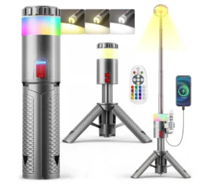 IPRee teleskopisk campinglampa uppladdningsbar med 15 färgtemperaturer 6000mAh campingartiklar bärbara vattentäta lampor