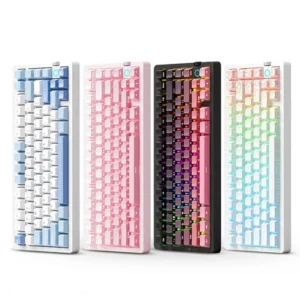 MCHOSE G75 V2 Tri-läges Anpassad Mekanisk Tangentbord med Volymkontrollknapp 81 tangenter Hot-swapbar Gummistruktur RGB
