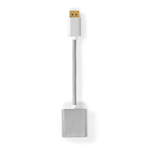 Nedis Displayport-kabel | DisplayPort Hane | DVI-D 24+1-Pin Hona | 1080p | Guldplaterad | 0.20 m | Rund | Flätad | Silver | Kartong med täckt fönster