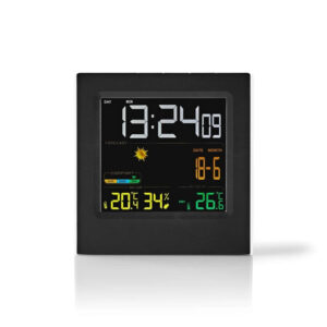 Nedis Väderstation | Inomhus & utomhus | Inklusive trådlös vädersensor | Väderprognos | Tidsdisplay | LED | Alarmklockfunktion