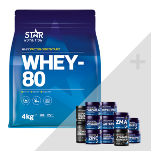 Whey-80 Vassleprotein 4 kg + Bonus Produkt