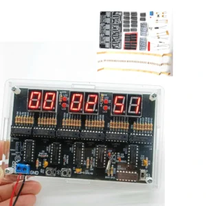 6 Siffror DIY Klockbyggnadssats Auto Visar Tid DIY Alarmklocka Lödkittel för Studenter och Diyers DC4.5V-5.5V