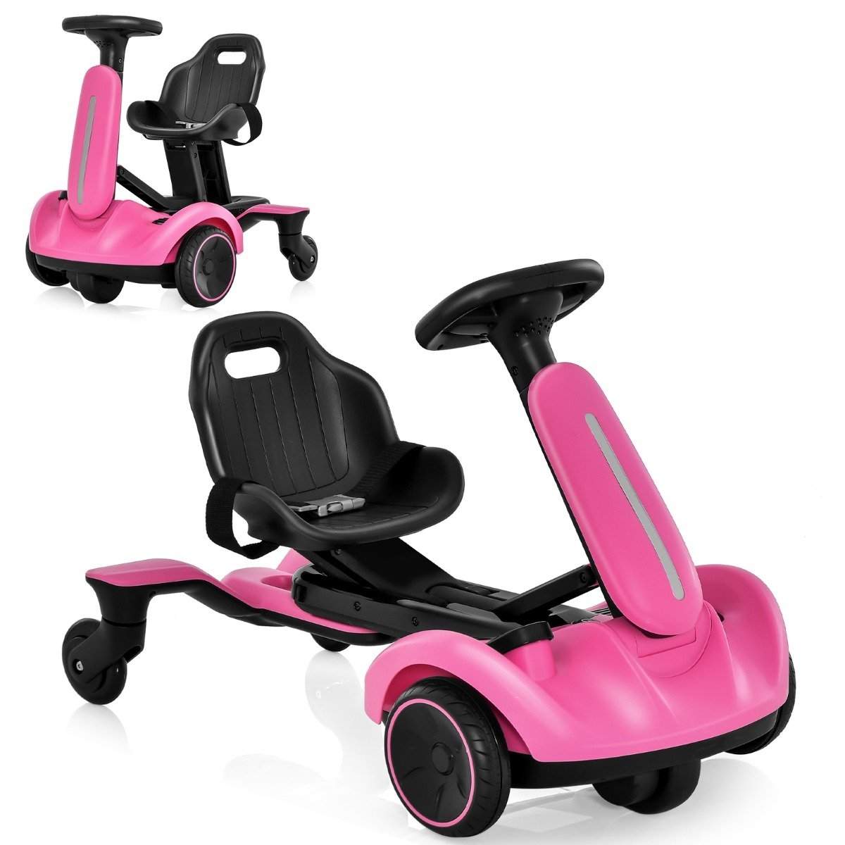 6V Gokart elektrisk drivbil för barn Elektrisk gokart med 2-vägs justerbar sits Rosa 6V Gokart elektrisk drivbil för barn Elektrisk gokart med 2-vägs justerbar sits Rosa