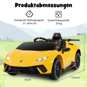 Barnelbil Lamborghini 12V barnbil el med fjärrkontroll gul
