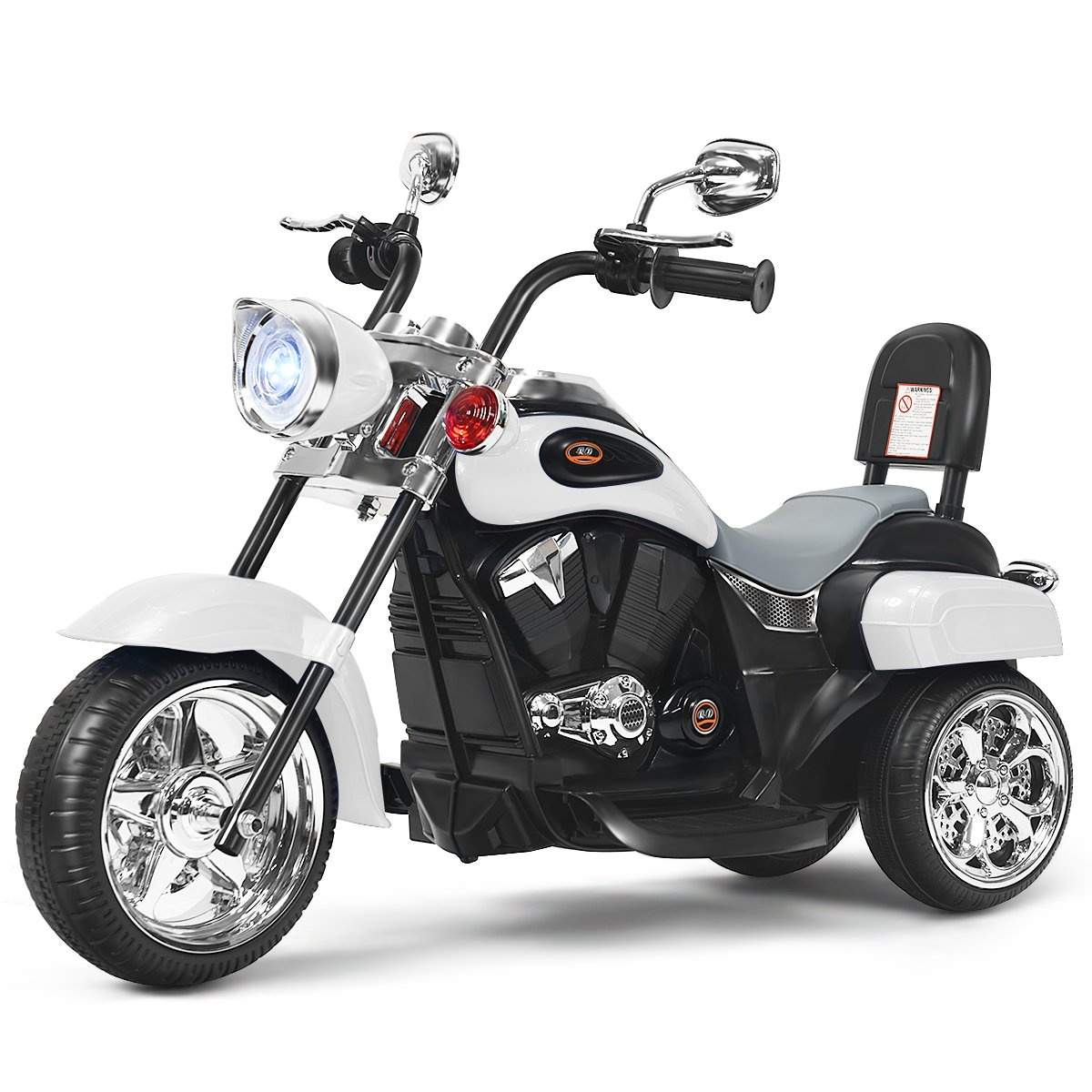 Chopper-stil motorcykel batteridriven motorcykel 91 x 48 x 64 cm vit + svart Chopper-stil motorcykel batteridriven motorcykel 91 x 48 x 64 cm vit + svart