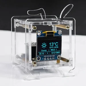 DC5V ESP8266 DIY Elektroniskt Kit Mini Klocka Kit OLED Display med Skal DIY Lödprojekt