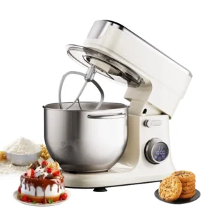 [EU Direkt] Biolomix BM606E 1200W 7L Matblandare för Bakning,1200W DC Motor Stativblandare med Degkrok Visp & Slevar Köt