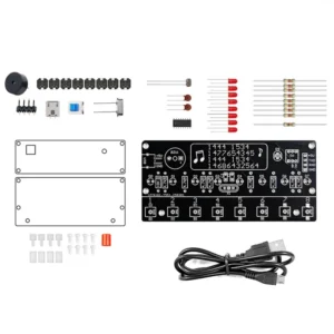Elektronisk piano-kit 8-tangenters gränssnitt Tre toner 14 inbyggda låtar LED-belysningseffekt 5V strömförsörjning DIY m
