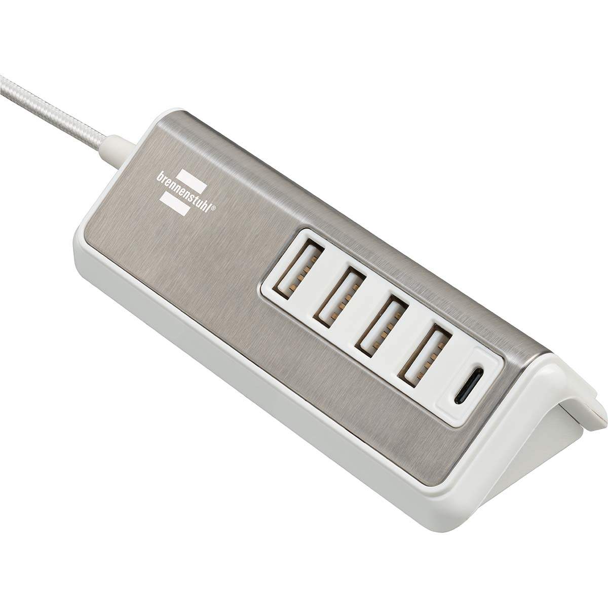 Estilo USB multiladdare med 1,50 m textilkabel 4x USB A + 1x USB C TYPE F Estilo USB multiladdare med 1,50 m textilkabel 4x USB A + 1x USB C TYPE F
