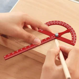 JIGHOLE Justerbar Aluminiumlegering T-formad vinkelräknare Protractor metrisk skala lasergraverad snickeri mätningsverkt