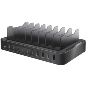 Laddstation 10 portar 6st USB-C + 4st USB-A PD/QC3.0 120W